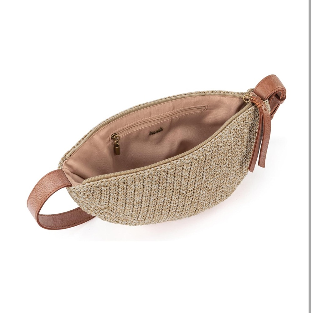 New The Sak Tess Gen Sling Purse Tan and Brown Crochet Bag - Picture 5 of 13